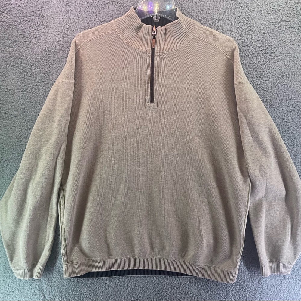 Tommy Bahama Men’s Mock Neck Sweater Extra Large Relax Quarter Zip Casual